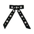 Velvet Hair Bows for Kids Exquisite Pearl Rhinestones Hairclips Fashion Hair Clips Barrette for Party Show