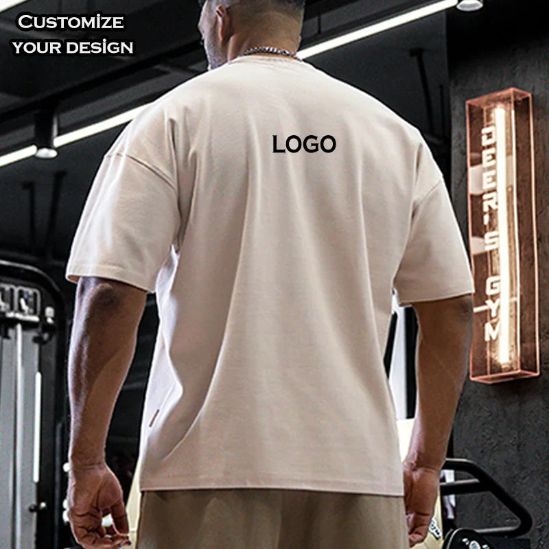 Wholesale Custom 100% Cotton Mens Oversize T-Shirt Plus Size Big Tall Short Sleeve Solid Blank Design Regular Fit Neck Collar