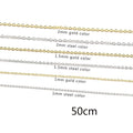 18K Gold Stainless Steel Necklace Chain 1mm 1.5mm 2mm Shiny Stainless Steel Chain Accessories for Women MenJewelry