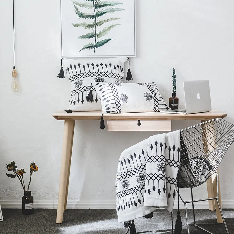 Wse Good Quality 100% Cotton Knitted Throw Pillow Case for Sleeping Sofa Bed Living Room Warm Comfortable