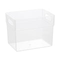 Wholesale Plastic clear Markers and Stationery Storage Box Organizer Rectangle Bin with Handles