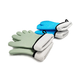 Factory Outlet Popular Oven Mitts Heat Resistant Silicone Double Oven Mitts for Kitchen Cooking BBQ Baking Gloves