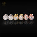 Hot Sale Popular VVS Diamond Halo Design 5.0mm Center Stone Moissanite Silver Stud Earrings
