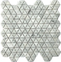 High Quality White Polished Stone Marble Look Triangle Kitchen Bathroom Wall Mosaic Marble