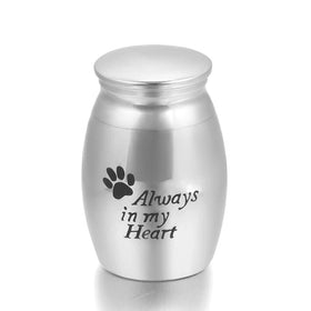 Paw Print Casket Stainless Steel Ashes Urn Always in My Heart Jewelry Locket Holder Keepsake Cremation Urn Ash Cemetery Coffin