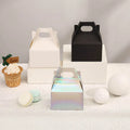 Custom Food Grade Disposable Holographic Kraft Paper Cake Box Bakery Food Packaging Box With Handle