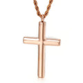 SCP179 Cool Fashion Simple Minimalism Luxury Gold Jewelry Silver Stainless Steel Necklace Mens Cross Pendant for Husband
