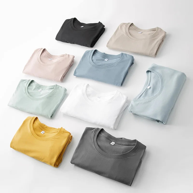 Men's Plus Size Summer  Short Sleeve Cotton Plain  T-Shirt  Men Custom Printing and Logo Blank Tee Shirts Tops