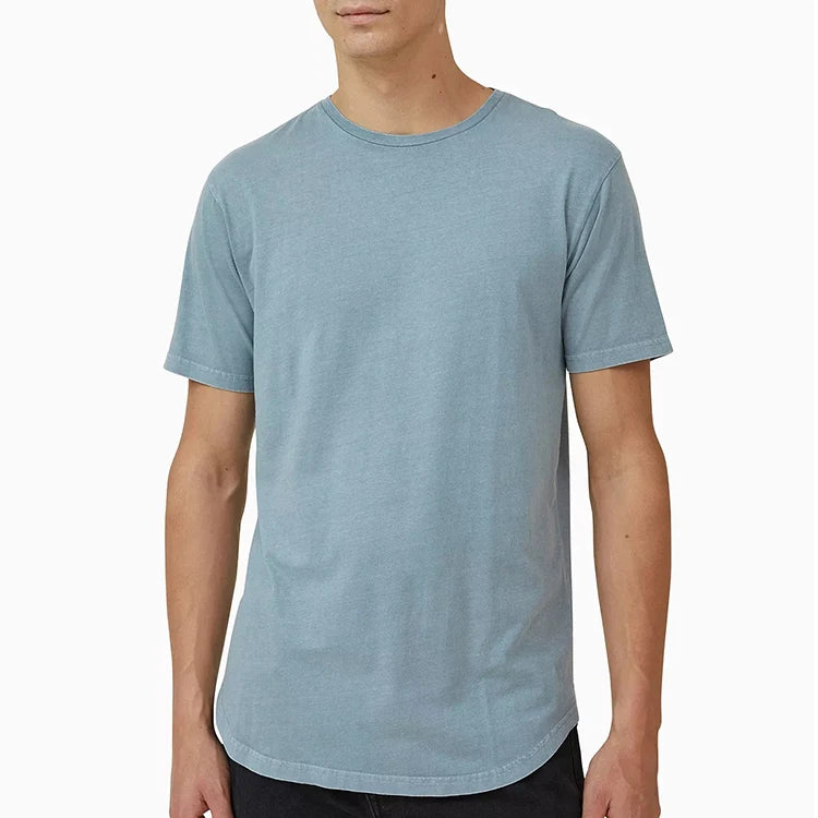 Men's Heavyweight Luxury Quality 100% Cotton T-Shirt Custom Logo Design Solid Regular Rib Crewneck Blank Luxury T-Shirt for Men