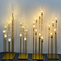 Golden Metal Pillar Candlestick Candle Holder Light for Wedding Table Centerpiece