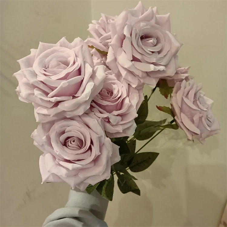 Q-1029 Artificial 9 Heads Diamond Rose Bouquet Wedding Decoration Flowers Silk Rose