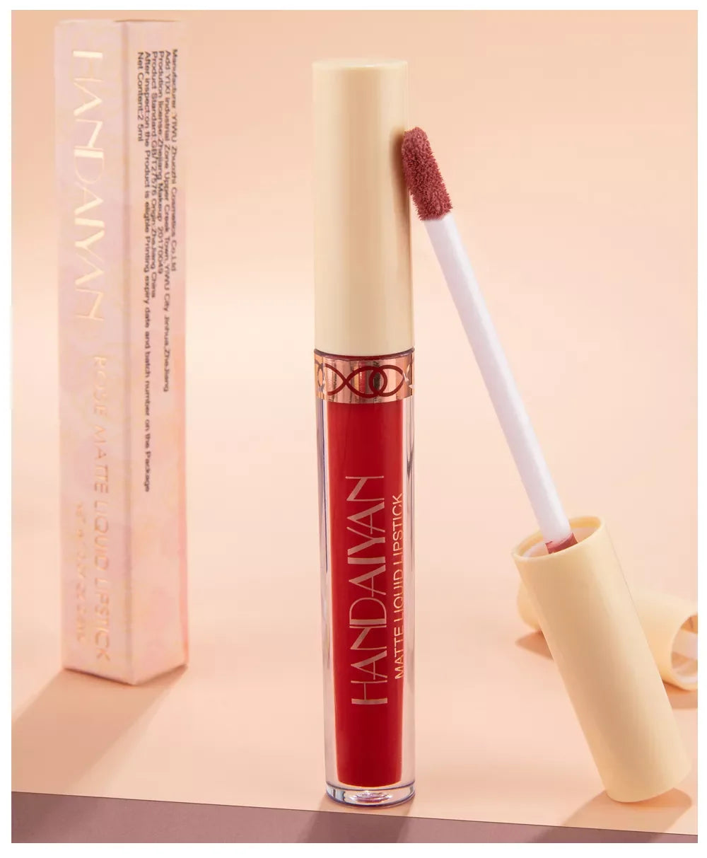 Handaiyan Personalizas Glitter Lipgloss Lip Plumper Matte Thick Liquid Lipstick Nude Creamy Non Transfer Lip Gloss Base