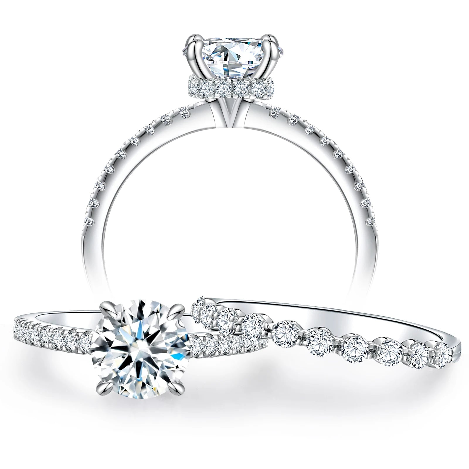 Source Manufacturer Moissanite Jewelry Wholesale Adjustable Moissanite Ring Women Finger Promise 925 Silver Moissanite Rings