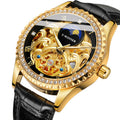 T-Winner New Arrival Luxury Genuine Leather Strap Automatic Mechanical Wrist Watches Custom Logo Moon Phase Men Watch