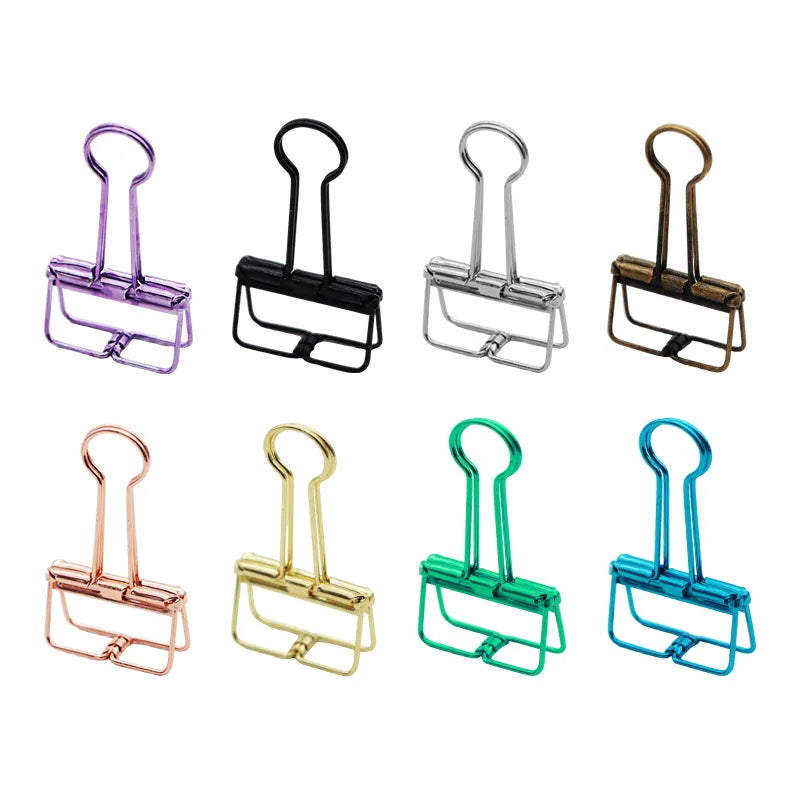 19 MM Hollow Out Steel Metal Paper File Paper Clips Bookmarks Colorful Office Supplies Stationery Bulldog Skeleton Binder Clip