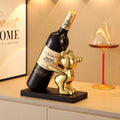 Modern Rustic Ceramic Bear Wine Rack Statue Customizable Design Wine Bottle Holder for Home Bar Decor Bulk Wholesale Gift Animal