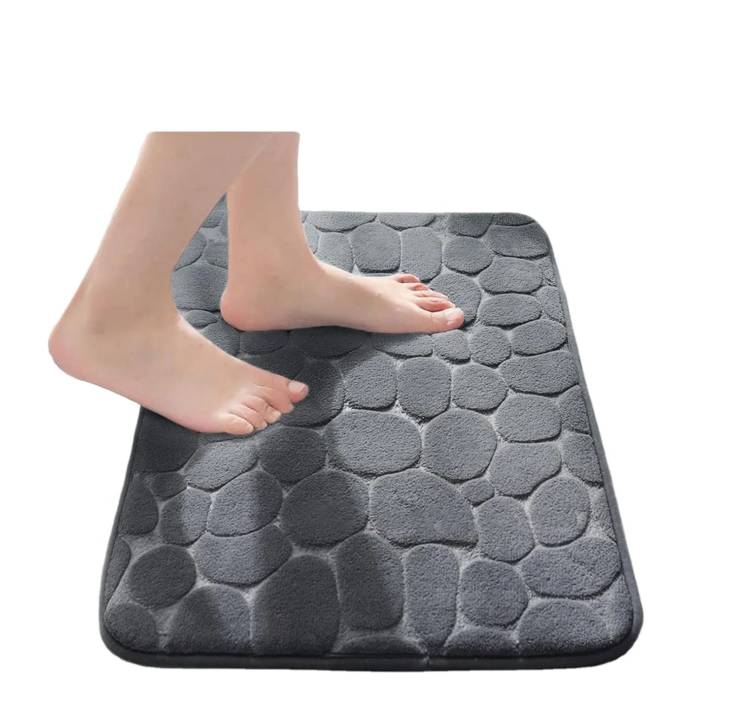 Memory Foam Bath Mat  Machine Washable Bath Cobblestone Bathroom Rugs Super Water Absorbent Rugs