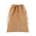 Custom Print Logo PU Cork Drawstring Bag 2024 Large Capacity Eco Friendly Pure Cork Leather Drawstring Pouch
