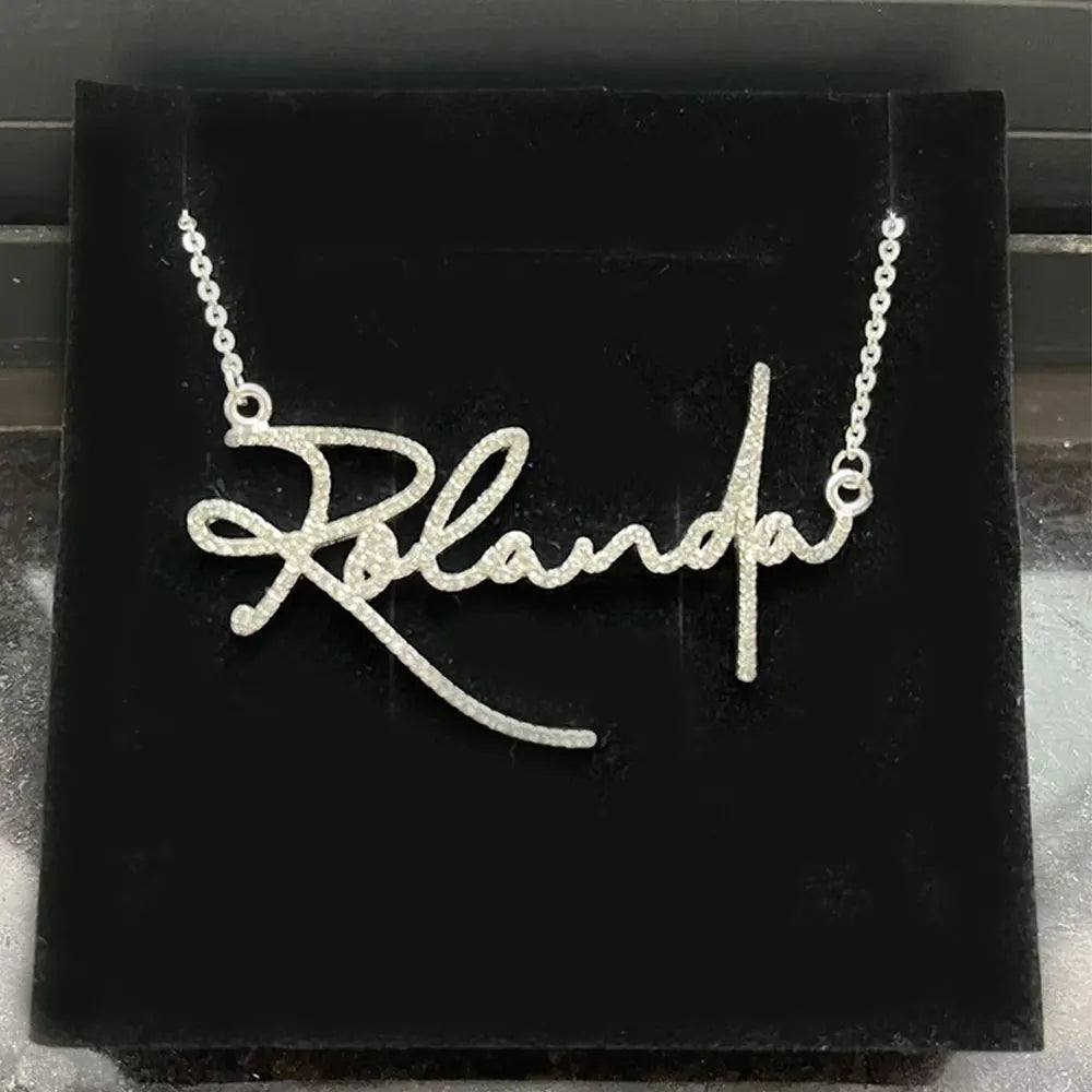 QIUHAN OEM Letter Gold Custom Name Necklace Zircon Jewelry Customized Initial Name Pendant