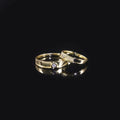 Abiding Geometric Simple Single Diamond Rose Gold Plating 925 Silver Moissanite Lab Grown Diamond Couple Ring for Wedding