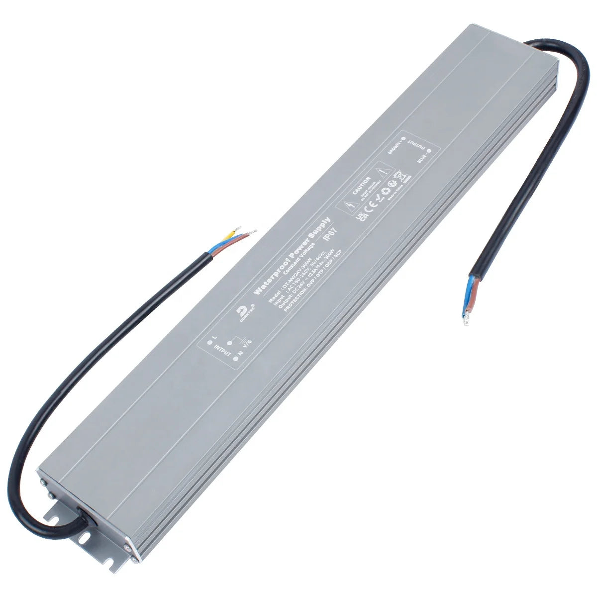 DUSKTEC Constant Voltage Waterproof 300W 12.5A AC100-260V DC 24V Single Output Led Power Supply Transformer Driver for Led Panel