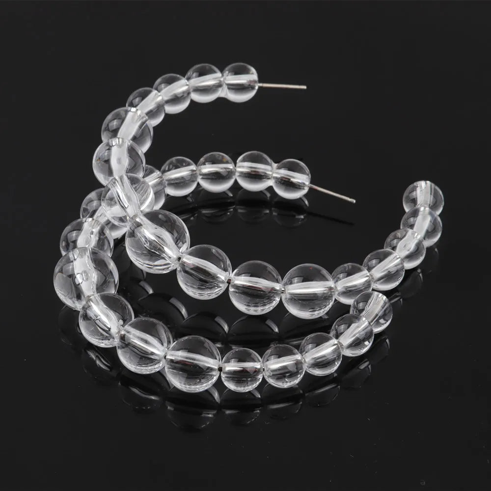 1eads Acrylic Crystal Hoop Earrings Unisex Trendy Women's Earring Transparent Attractive Kingdom Dynasty Style Clear and Simple