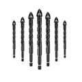 YG6X Carbide Twist Cross Drill Bit for Glass Wood Drilling Multi-Purpose Full-Ground Four-Blade Quick Change Chuck 6mm Shank