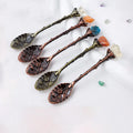Factory Price Vintage clear Quartz Tea Spoon Natural Raw Stone Crystal Cake Coffee Spoon