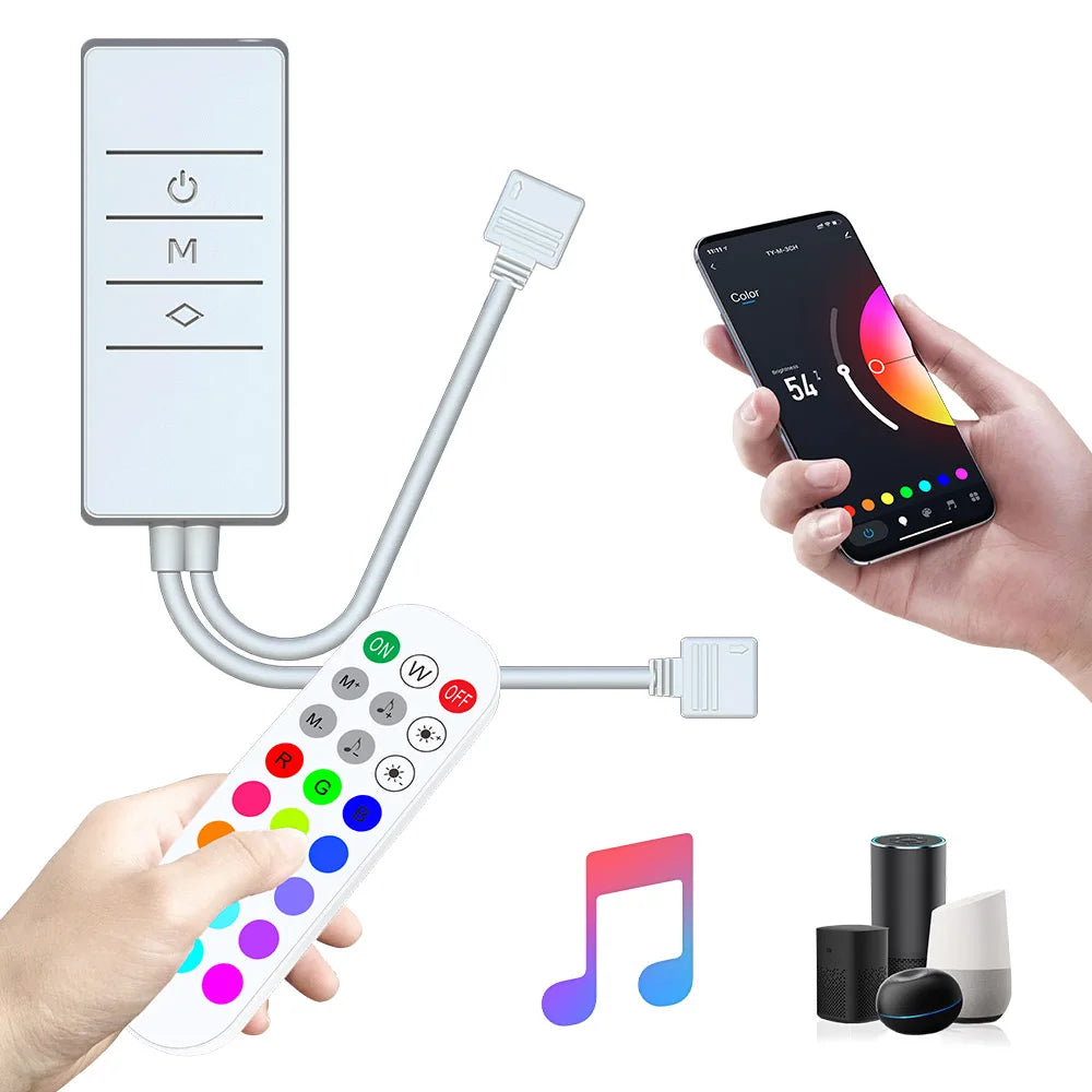 Hot Tuya Smart Life App Compatible Alexa & Google Voice Assistant Remote-Controlled Wifi Dimmer for 5-24V CCT RGB RGBW Strips