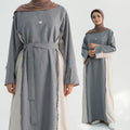 Modest Polyester Abaya With Tassels Ramadan Eid Robe Women Islamic Clothing