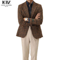 Autumn and Winter Fashion High-end Custom Design  Tweed Plaid commuter Gentry Formal Suit blazer Men's Jacket