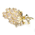 Gold Metal Bouquet Shape White Opal Stone Rhinestone Napkin Ring Decorative Table Rhinestone Napkin Holder for Wedding