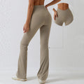 Customized High Waist Flared Yoga Pants Solid Color Gym Fitness Women Butt Lifting Sports Flared Yoga Leggings