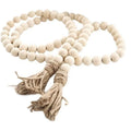 Wholesale Farmhouse Beads 58in Wood Bead Garland With Tassels Rustic Country Decor Prayer Boho Beads Big Wall Hanging Decor
