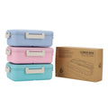 Custom Bento Box for Kids Adults Lunch Box With 3 Compartment Wheat Straw Food Container With Spoon Fork
