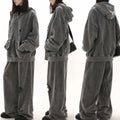 Sport Wholesale Fashion Unisex Hoodie and Trouser Set Custom Logo Vintage Couple Leisure Suit