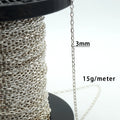 Wholesale Unfinished Chain Roll in Bulk 925 Sterling Silver Chain Diamond Cut Cable for Jewelry Making Chain for Women