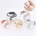 Tarnish Free Adjustable 18K PVD Gold Plated Stainless Steel Beaded Anxiety Ring