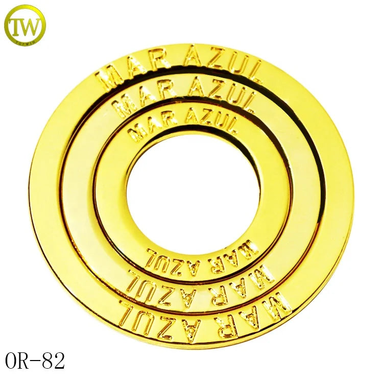 Rust Prevention Beachwear Flat Rings Accessory Custom logo Engraved Name Round Clasp Buckles for Bikini