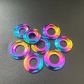 FOXTI DP256 Titanium Alloy Motorcycle Fender Washer Spacers Gaskets M6/M8/M10 Colorful Rainbow Grade 5 Anti-Slip Fastening