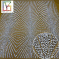Luxury Women Wedding Bridal Beads Fabric White Tulle Beaded Embroidered Fabrics Glitter Wedding Dress Pearls Lace Fabric