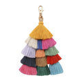 Meetee Bohemia Tassel-11 Ball-Shaped Keychain Knitting Weaving Pendant with Metal and Zinc Alloy Gift for Key Holder