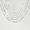 No Allergic Italy S925 Sterling Silver Cable Chain High Quality Silver White Gold Cross O Chain for Woman Man Classical Chain