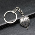 WYSIWYG 23x32mm Antique Silver Plated Zinc Alloy Hot Air Balloon Key Chain for Souvenirs Gift P2-ABD-C13674