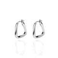 S925 Sterling Silver High Polished Twisted Trapezoid Hoop Earrings Hinge Trapezoid Hoop Earring