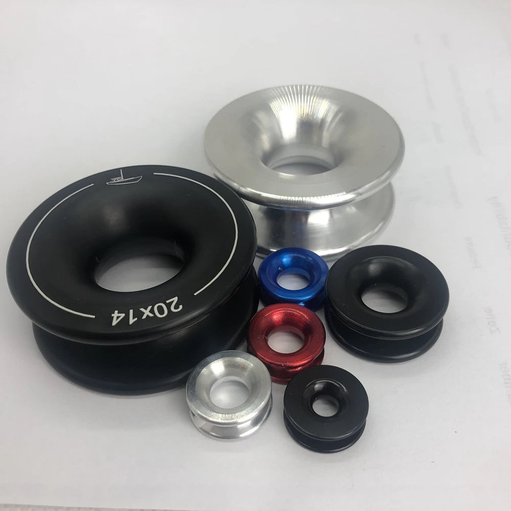 R38X20 Custom Aluminium Low Friction for Ring Big Sizes Hard Anodize with PTFE Coating CNC Machining Optimal Glide Rope Ferrule