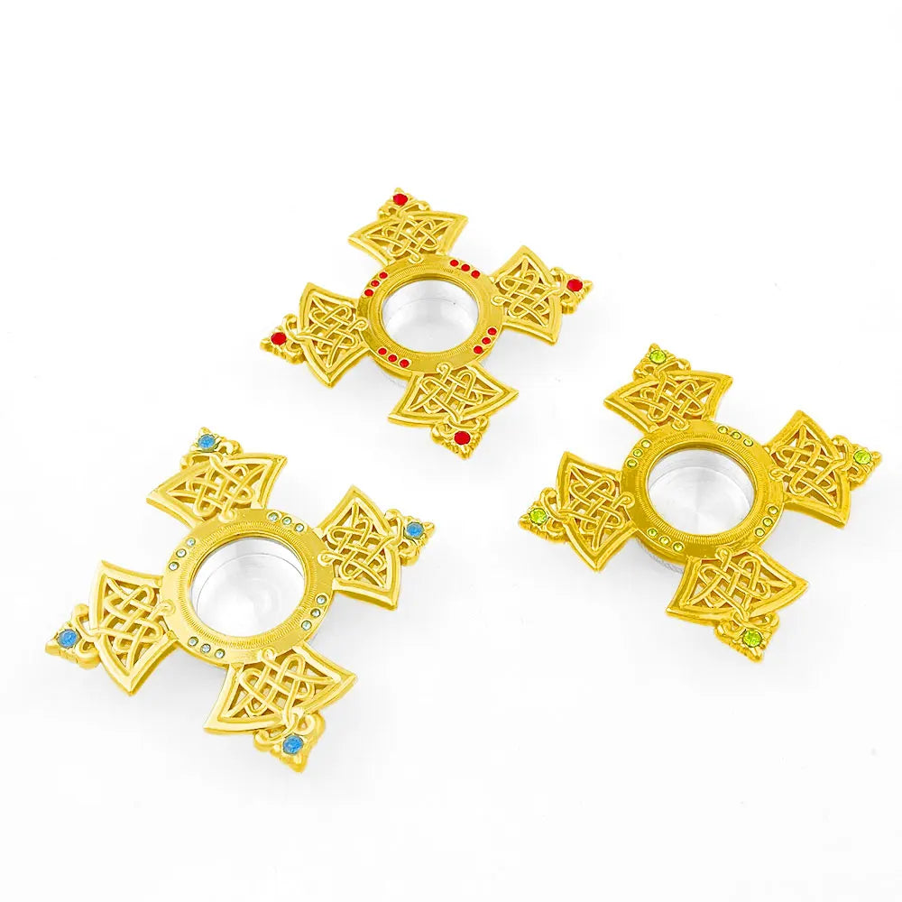 HT Gold Plated Church Embossed Reliquary Religious Home and Church Decoration Store Relics and Sacred Keepsakes