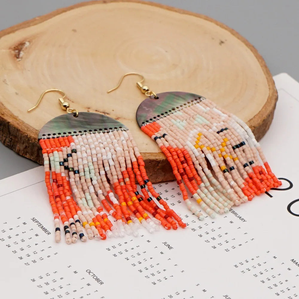 High Quality Fashion Hand Woven Bohemian Style Earrings Miyuki Seed Beads Earrings
