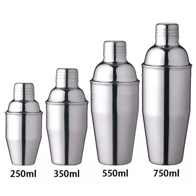 Wuyi Camol Factory Cocktail Shaker 250/350/550/750ml Bar Tools Martini Shaker Cup Stainless Steel Bartender Shaker