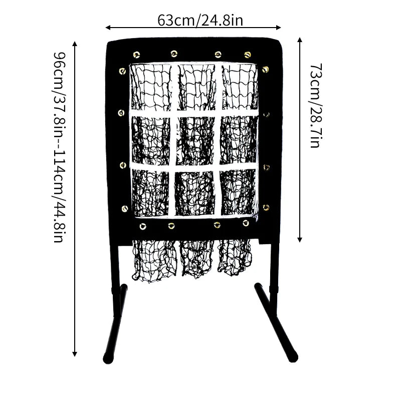 Baseball Net with Target Pockets and Strike Zone Height Adjustable Softball Baseball Training Equipment for Hitting and Pitching